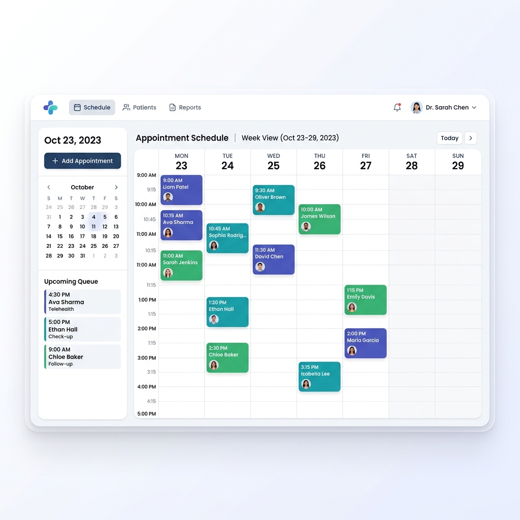 Appointment Management - Smart scheduling calendar with queue tracking